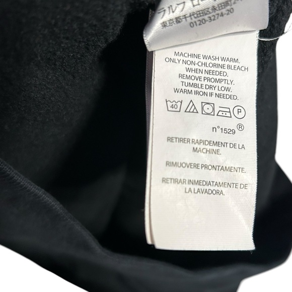 Polo Ralph Lauren Embroidered Martini Bear Black Hoodie Mens Size Medium Preppy - Picture 8 of 9